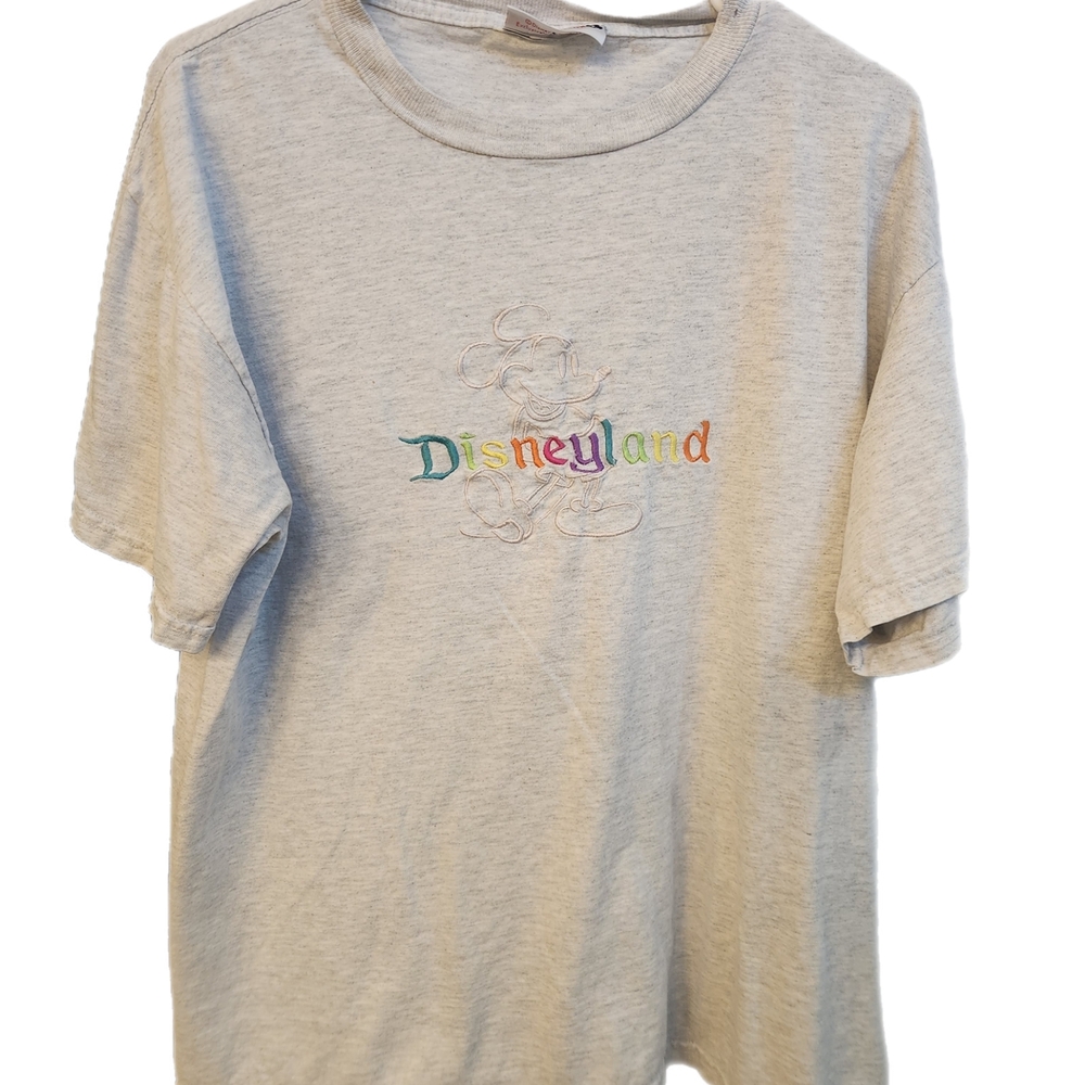 Disney Gray Short Sleeve Tee with Colorful Logo